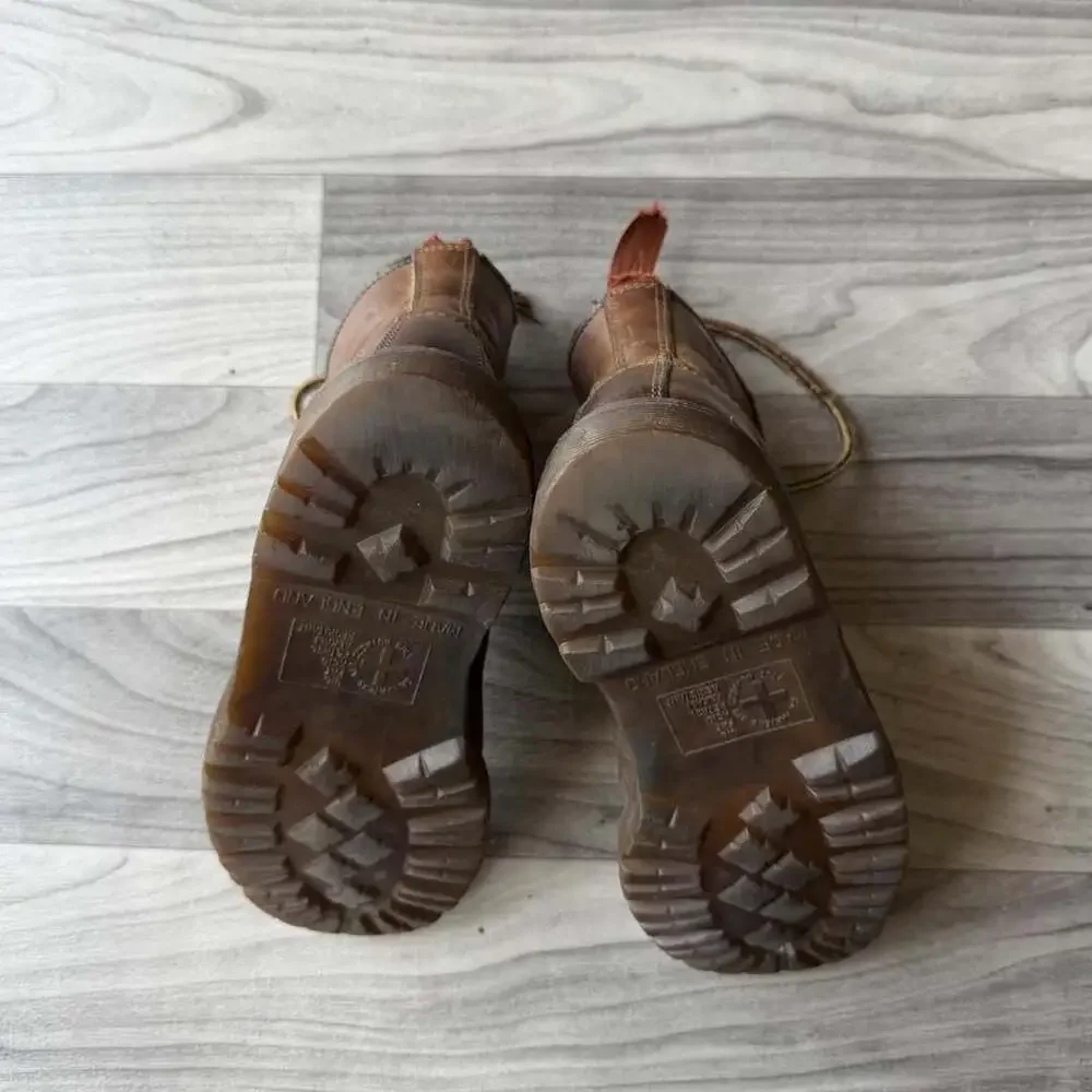 Vintage Dr. Martens Made in England Brown Leather Boots